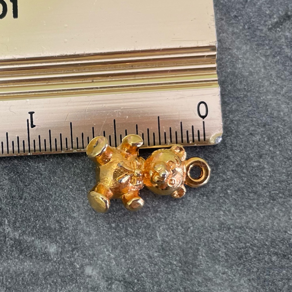 Vintage Gold Teddy Bear Charm Pendant - Picture 4 of 7